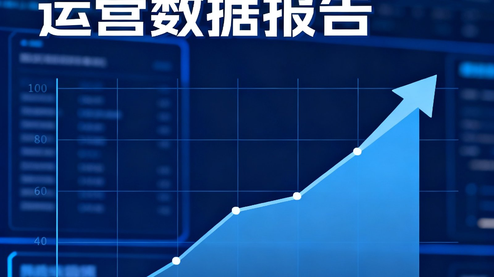 2025年第一季度运营数据报告封面图，展示了一条陡峭上升的用户增长曲线图表，背景是深蓝色数据面板